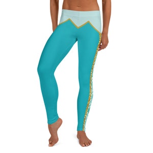 Princess Jazzercise Leggings ADULT SIZING Rapunzel, Jasmine, Ariel