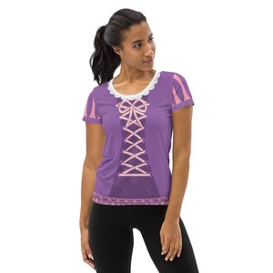 T-shirt atletica da donna ispirata a Rapunzel
