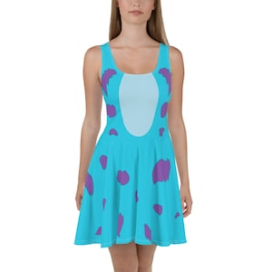 Blue Monster Skater Dress