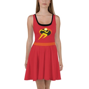 incredibles skater dress Plus Size - Disney Pixar The Incredibles Skater Dress - Red & Black