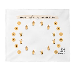 Bebé Boba Milestone Manta Velveteen Felpa SIEMPRE Sea MI BOBA para Bebé Niño Niña Género Neutral Rastreador de Crecimiento Mensual Nueva Mamá Regalo Recién Nacido