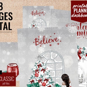 Magic Of Christmas Printable Dashboard Dividers | Fits Classic & Big Happy Planner | Instant Download PDF Files | Planner Covers
