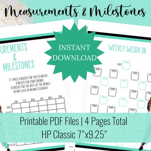 Printable Measurements Tracker | Red Hair | Happy Planner Classic Size (7x9.25&quot;) | Fitness Planner | Health Planner | Instant Download