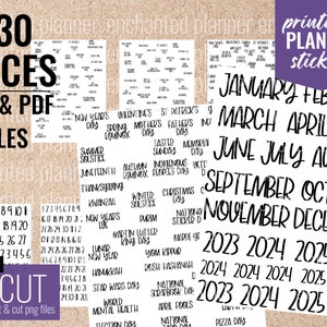 Date Stickers | Redate Printable Planner Stickers | Classic Happy Planner | Instant Download PDF & PNG Files |Cricut Print and Cut Ready