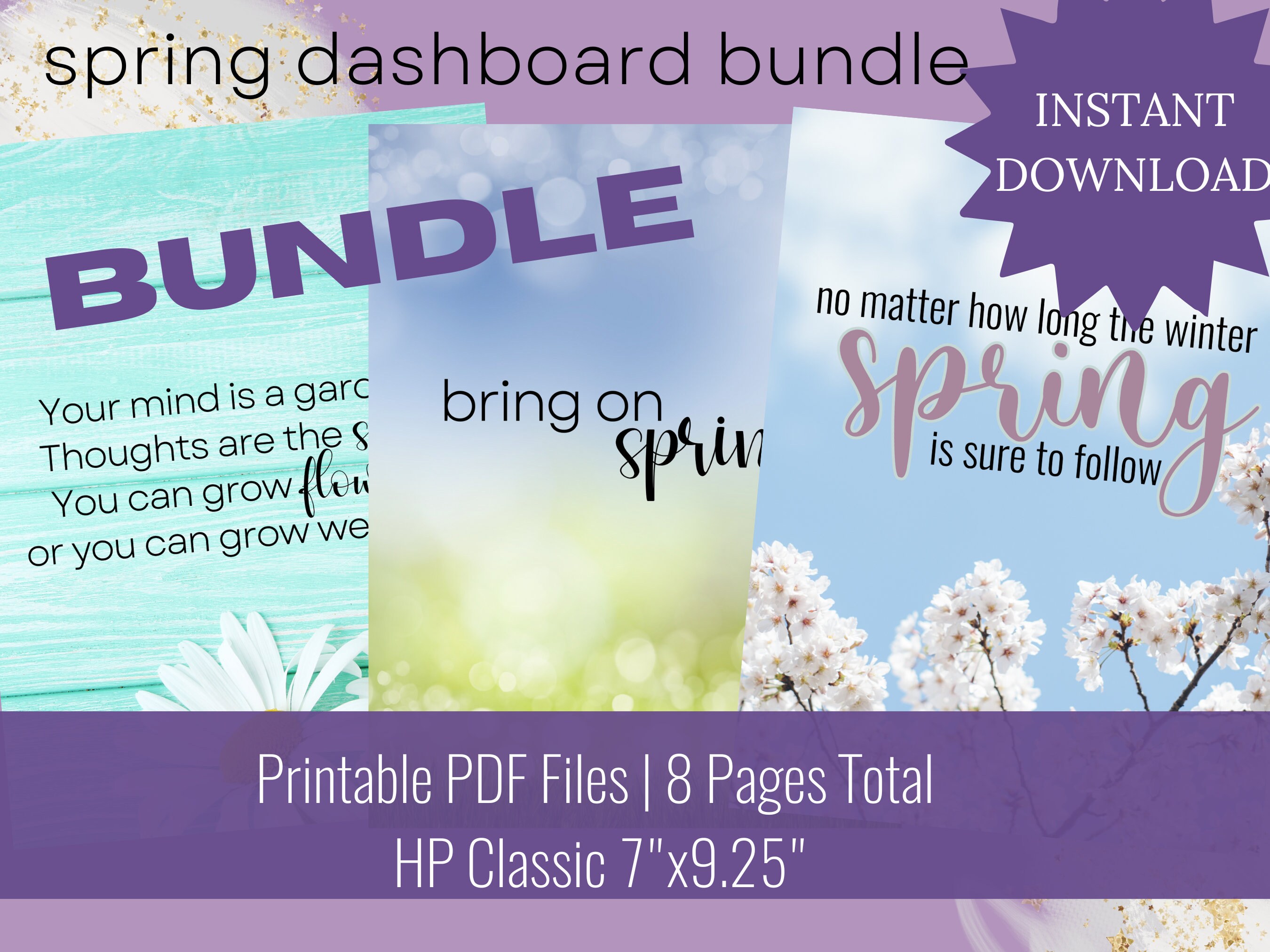 Printable Planner Classic Dashboard Bundle 8 Dashboards in Total Instant Download Happy Planner ...