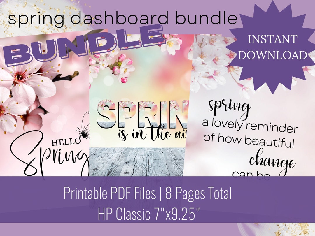 Printable Planner Classic Dashboard Bundle 8 Dashboards in Total Instant Download Happy Planner ...