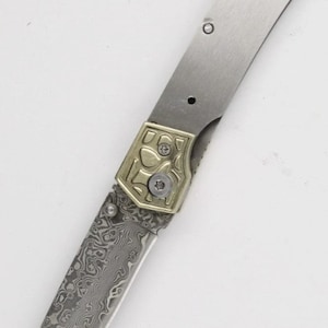 Fancy San Mai Damascus Folder - Knife Making Blank
