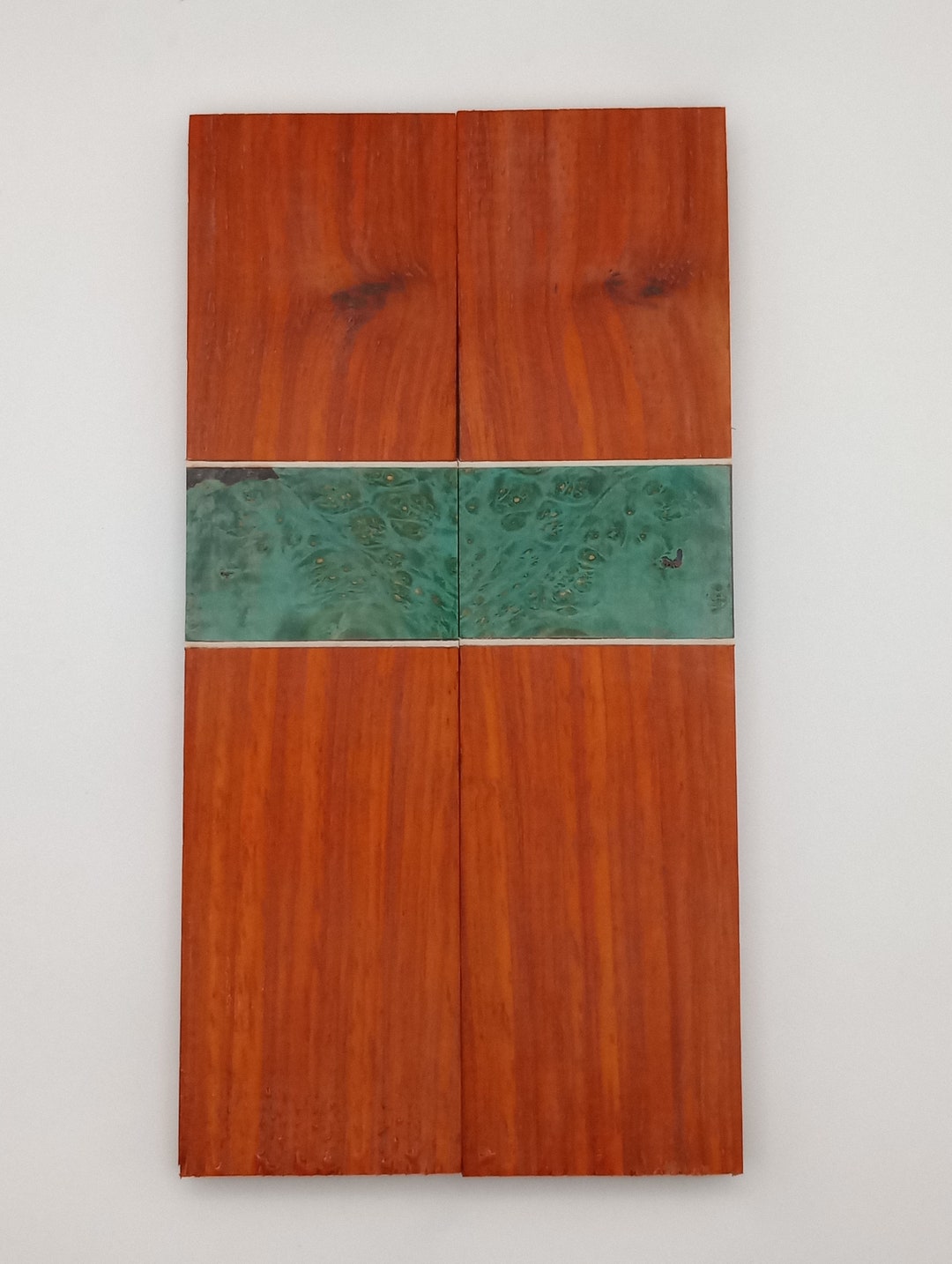 Segmented Knife Handle Scales Padauk / Stabilized Maple Burl Etsy