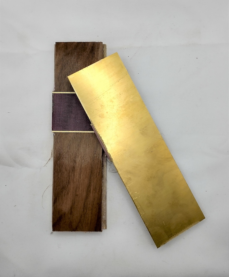 Segmented Knife Scales Walnut Wood / Maroon G10 / Brass Etsy