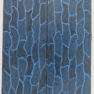 Wave Pattern G10 - Blue - Knife Handle Scales / Material