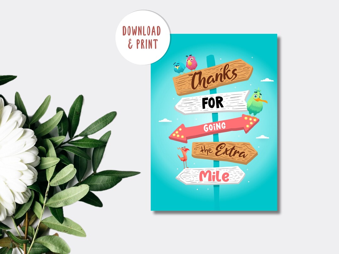 Printable Thank You Card Instant Download 5x7 Inch Cards - Etsy