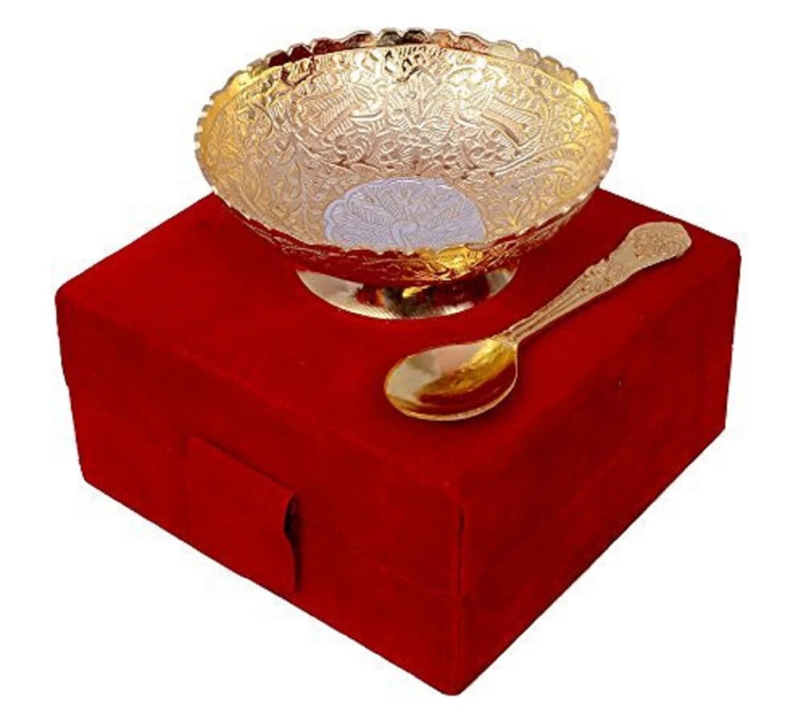 50 Pcs Gold and Silver Plated Bowl Set Dry Fruit Bowl Indian Etsy
