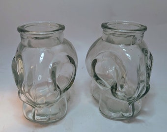 Two Vintage Elephant Glass Jars Italian Style