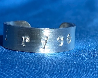 I RISE Handmade Hand Stamped Custom Adjustable Sizes 4 to 6 Inspirational Ring