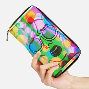 Bolso con cremallera / Cartera clutch Cuero vegano - Arte original - POPii
