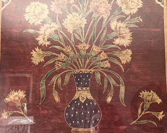 Framed Floral Fine art Print - Ornate Gold, Wood Frame - 22 x 18 - Flowers in Vase