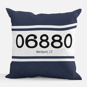 Zip Code Personalized Pillow, Hometown pride gift, Housewarming Gift, New Home Gift, City and State gift, Custom Zip code pillow