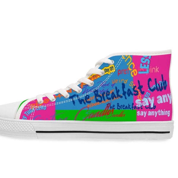 Pop Culture 80s - Women's High Top Sneakers - Wearable Art 80s Teen Movies