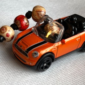 Custom Keychain Mini Cooper S Cabrio Upcycled Authentic Matchbox Car
