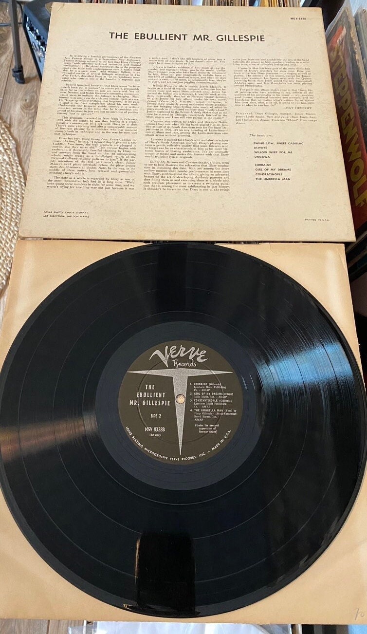 米LP Dizzy Gillespie The Ebullient Mr. Gillespie MGVS68328 Verve Records /00260 DIZZY GILLESPIE The Ebullient Mr. Gillespie JAZZ Mono LP Verve V