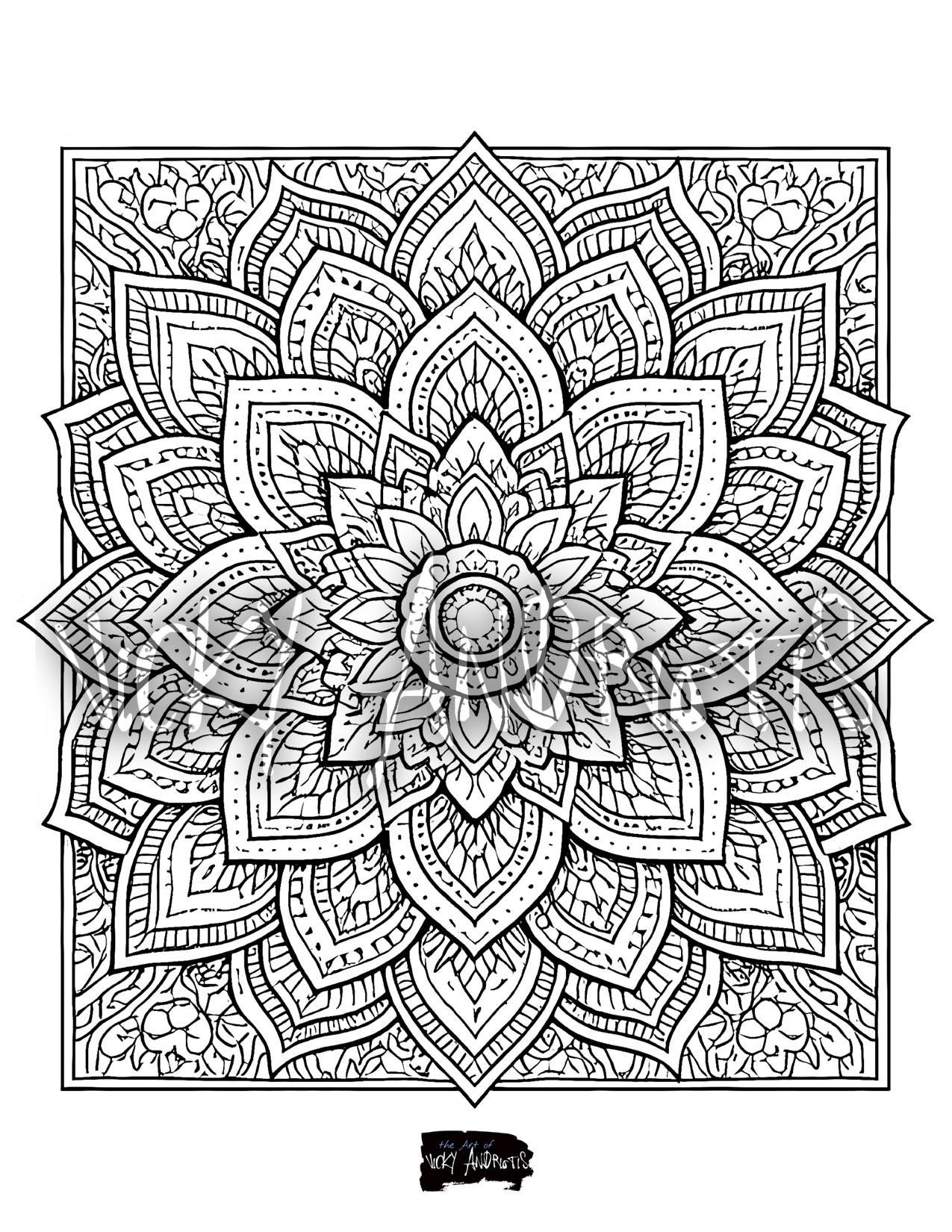 Stress Relief Coloring Pages for Adults |10 Page Printable Coloring ...