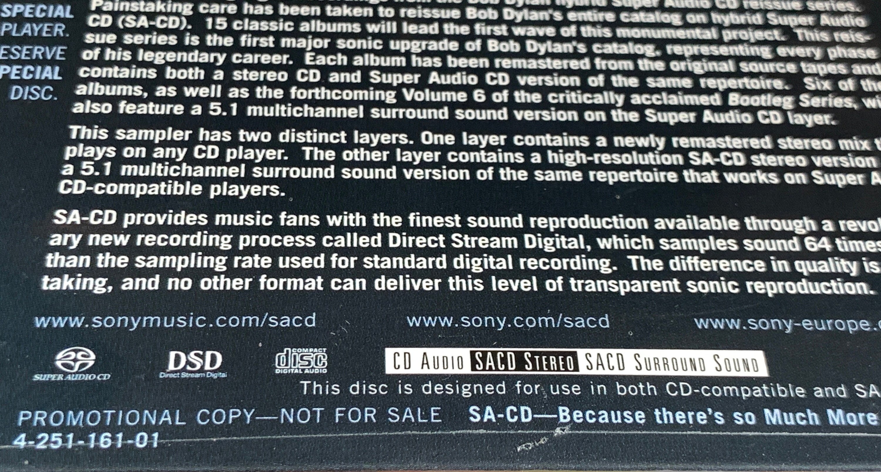 Sealed Bob Dylan Revisited SACD PROMO the Reissue Series You Could