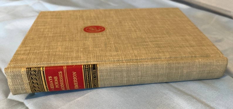 1969 Vintage Ralph Waldo Emerson -Emerson : Essays, Poems, and Addresses published by Walter J Black - Classics Club Beige tweed Hardcover