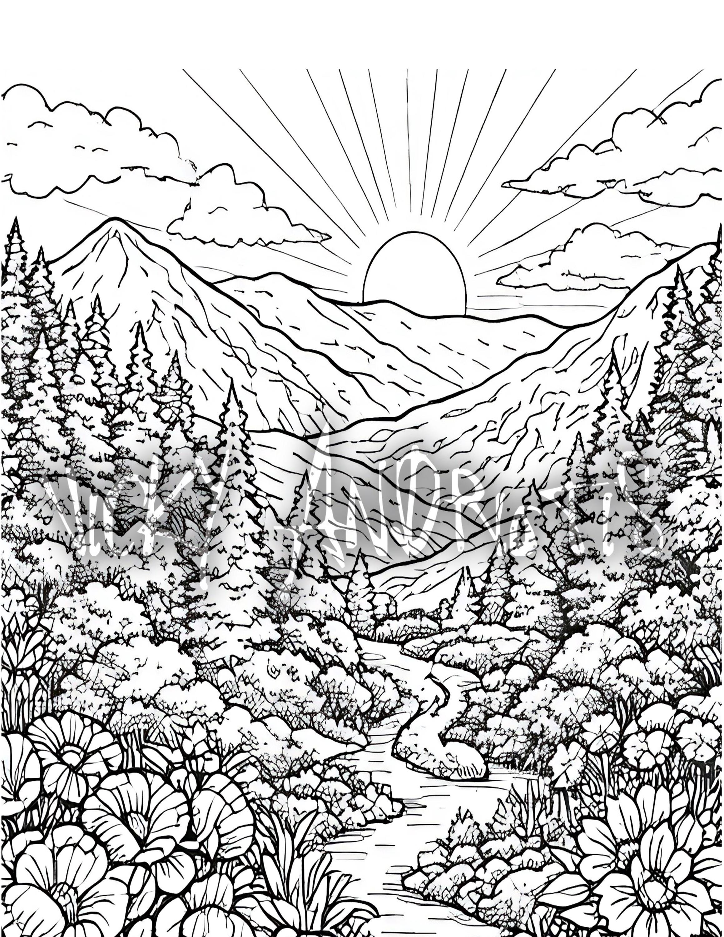Stress Relief Coloring Pages for Adults |10 Page Printable Coloring ...