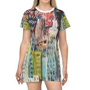 NYC - City 2019 Women's T-Shirt Dress - Original Artwork -  Wearable Art