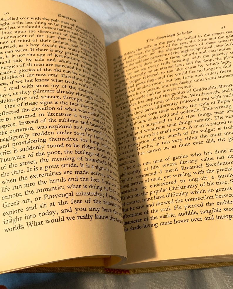 1969 Vintage Ralph Waldo Emerson -Emerson : Essays, Poems, and Addresses published by Walter J Black - Classics Club Beige tweed Hardcover