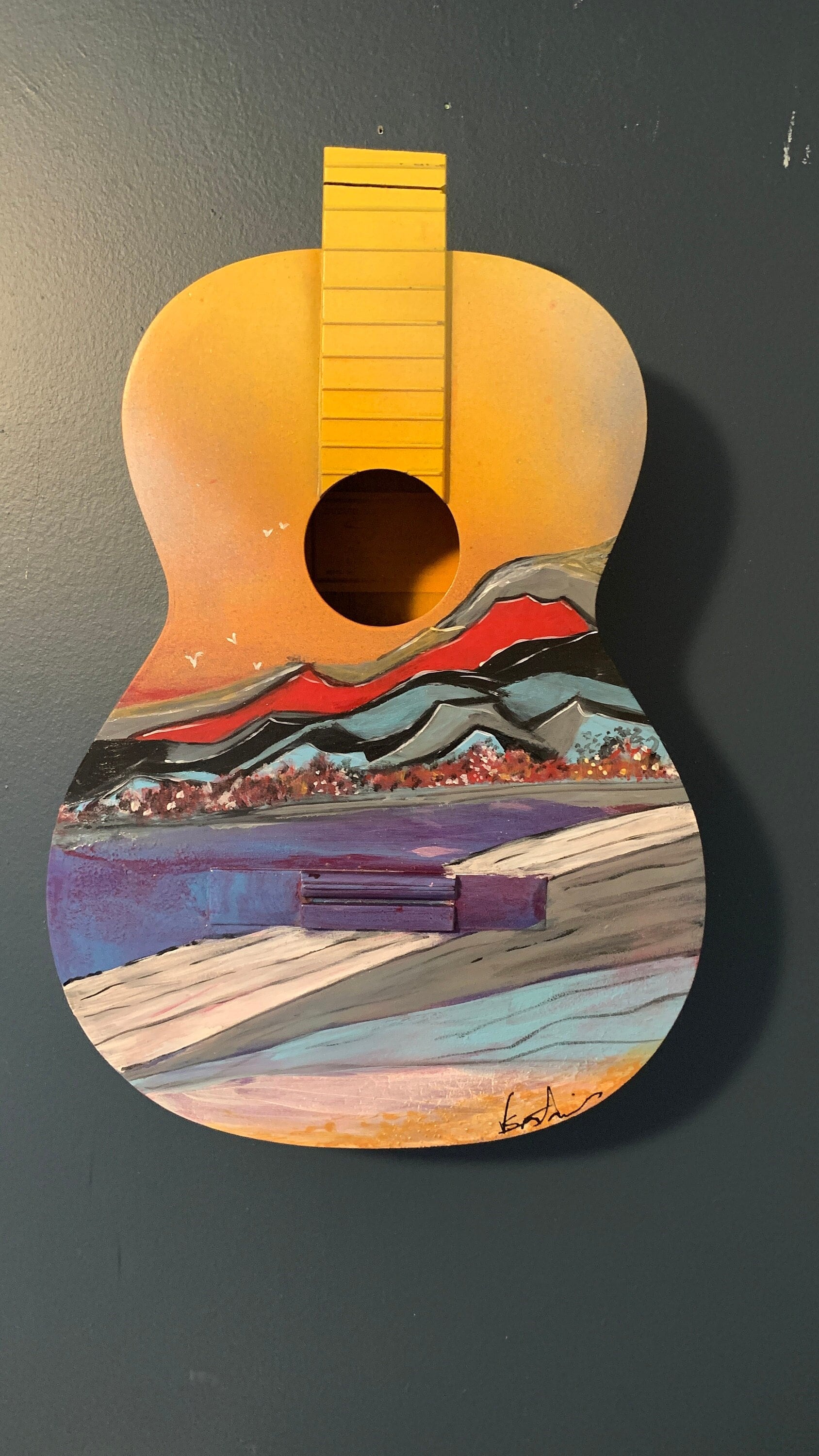 アート・デザイン・音楽 THE ACOUSTIC GUITAR vol.1~7 1993~1998 Guitar Art - by the Ocean Hand Painted Original Artwork on