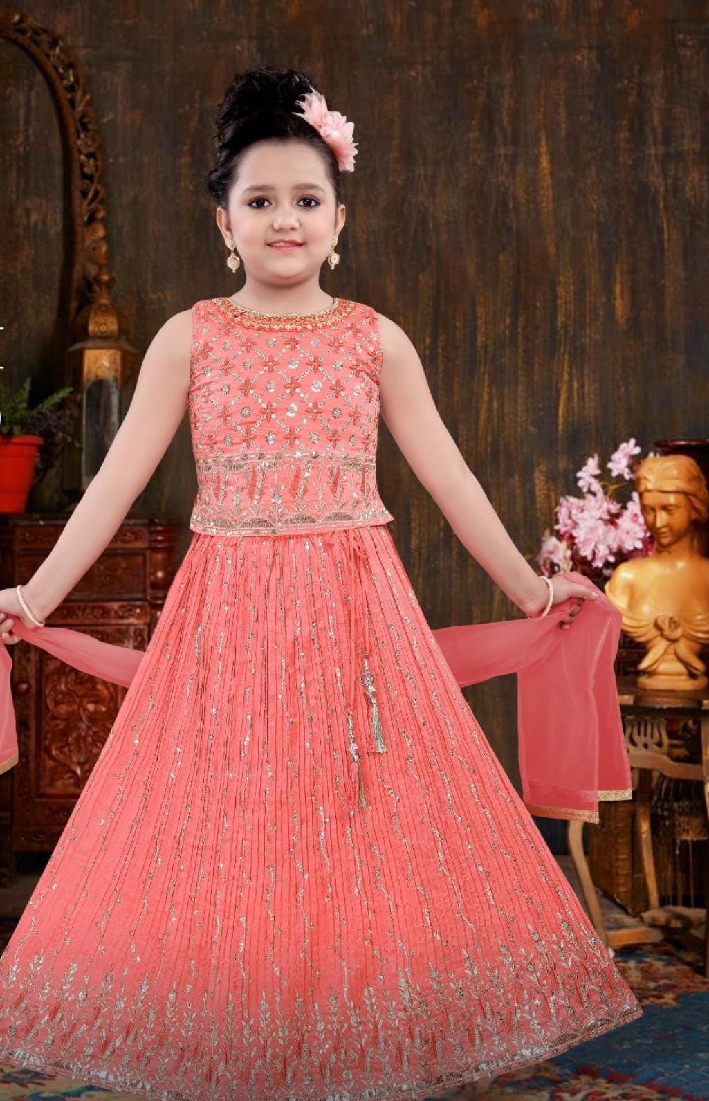 Kids Pink Lehenga