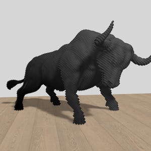 Parametric Bull Cut Files (DXF) - 100x81x59cm - 10 mm Material - Multiple Sheet Sizes