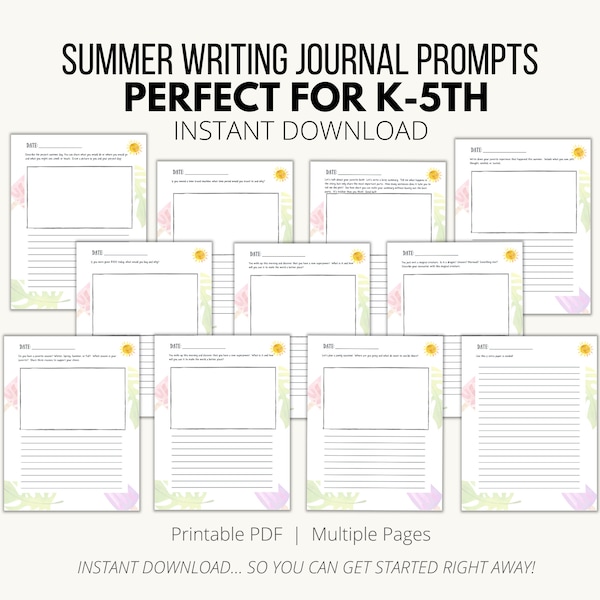 Summer Writing Journal for Elementary Students