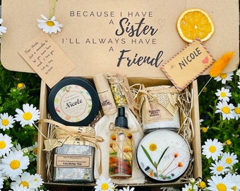 Personalized SISTER Gifts | Organic self care gift box | Vegan | Zero- waste | Plastic-free | Toxin-free