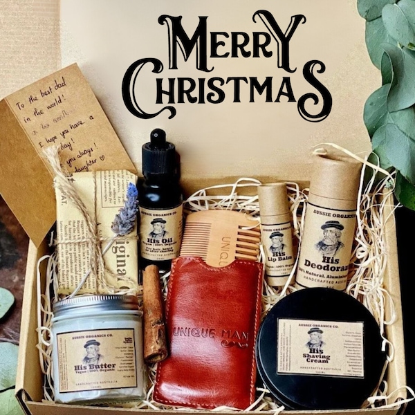 Personalised MEN Christmas pamper gift box