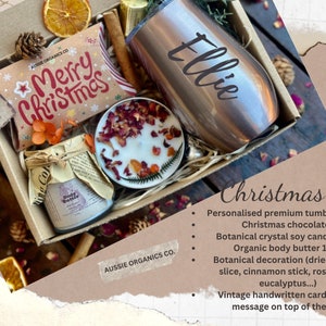 Personalised organic Christmas pamper gift box