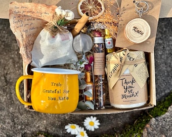 Personalised mug THANK YOU self care gift box