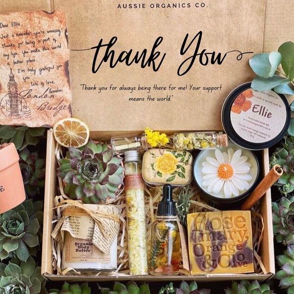 Personalized THANK YOU gift box with live succulent