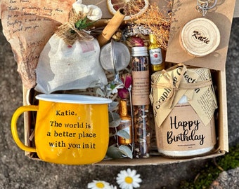 Personalized enamel mug birthday gift box