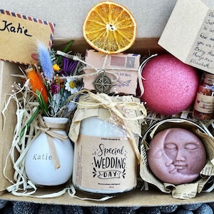 Personalised wedding self care gift box