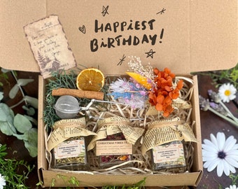 Organic tea birthday gift set