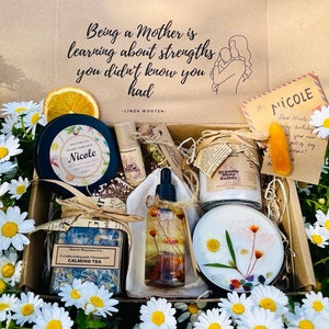Self care gift for new mum, personalized new mum gift, care package, zero- waste gift box, vegan gift box