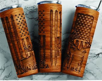 Wood Grain American Hunter 20 oz Stainless Steel Insulated Tumbler