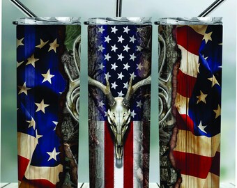 American Dream Deer Skull  20 oz Stainless Steel Insulated Tumbler