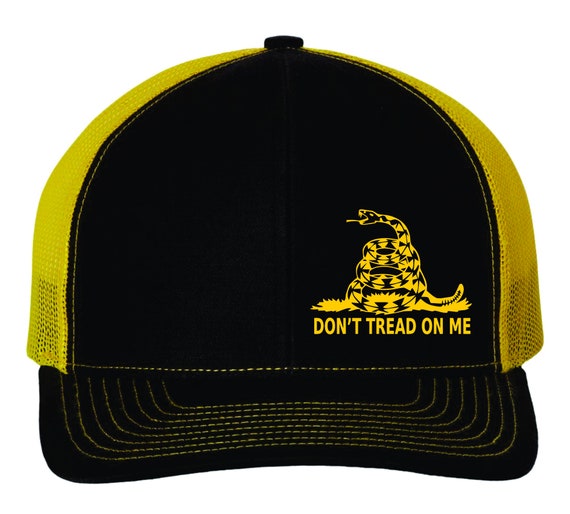 Don't Tread on Me Richardson 112 Trucker Hat Black/yellow