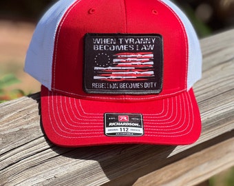 Richardson 112 trucker hat red/white "When Tyranny Becomes Law"