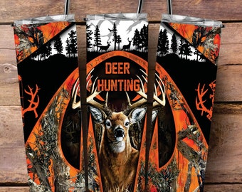 Orange Deer Hunter 20 oz Stainless Steel Insulated Tumbler
