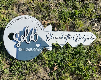 Sold by Key Sign, We Got The Keys Sign,Key Sign, Real Estate Sign, Realtor gifts, Closing gifts, Personalized Sign, Real Estate Agent Sign