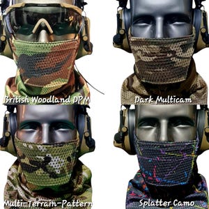 Airsoft Tandskyddsmask [40+ Kamouflage] [Andningsbar] [Justerbar] bild 11